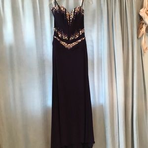Plum Tony Bowls Evening Gown